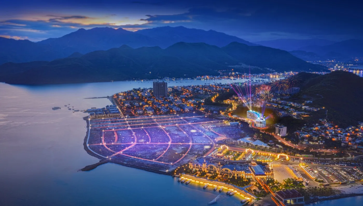 Phối cảnh ban đêm AnhNguyen OceanFront Horizon - căn hộ Anh Nguyễn Nha Trang 1 phòng ngủ 50-60m²